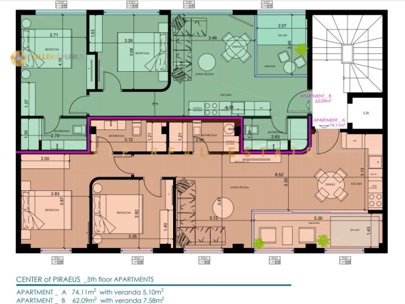 947530 - Apartment For sale, Center - Port, 62 sq.m., €275.000